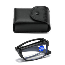 Load image into Gallery viewer, Vintage Blue Light Blocking Reading Glasses Unisex Portable Eyewear with Glasses Box  Men Women Foldable Presbyopia Eyeglasses
