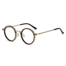 Load image into Gallery viewer, Vintage Eyeglass Frame Men's Round Frame Punk Style Metal Anti Blue Light Flat Mirror Eyewear