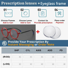 Load image into Gallery viewer, Vintage  Eyewear Frame Men&#39;s Acetate Fiber Circular Designer Optical Glasses Myopia Reading Women&#39;s Personalized Eyeglass