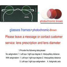 Load image into Gallery viewer, Vintage Handmade Old Glasses 30 32 34 36 38mm Small Round Myopia Optical Prescription Anti-Blu-ray Eyewear Frame Female Retro