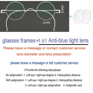 Vintage Handmade Old Glasses 30 32 34 36 38mm Small Round Myopia Optical Prescription Anti-Blu-ray Eyewear Frame Female Retro