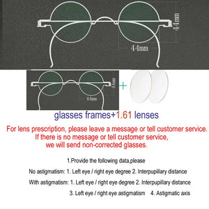 Vintage Handmade Old Glasses 30 32 34 36 38mm Small Round Myopia Optical Prescription Anti-Blu-ray Eyewear Frame Female Retro