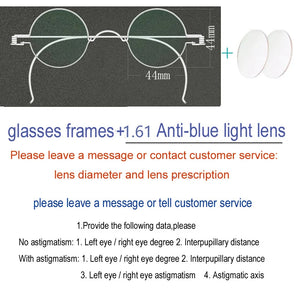 Vintage Handmade Old Glasses 30 32 34 36 38mm Small Round Myopia Optical Prescription Anti-Blu-ray Eyewear Frame Female Retro
