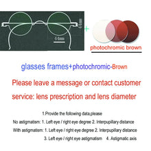 Load image into Gallery viewer, Vintage Handmade Old Glasses 30 32 34 36 38mm Small Round Myopia Optical Prescription Anti-Blu-ray Eyewear Frame Female Retro