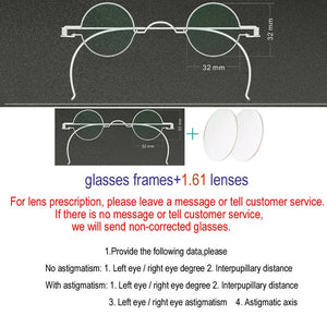 Vintage Handmade Old Glasses 30 32 34 36 38mm Small Round Myopia Optical Prescription Anti-Blu-ray Eyewear Frame Female Retro