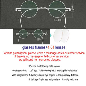 Vintage Handmade Old Glasses 30 32 34 36 38mm Small Round Myopia Optical Prescription Anti-Blu-ray Eyewear Frame Female Retro
