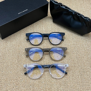 Vintage Korea GM Brand GENTLE MM009 EyeGlasses Frames Round Transparent Frames Women Reading Myopia Prescription Eyeglasses