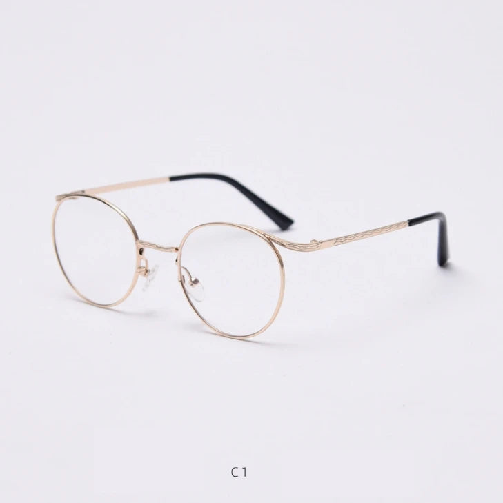 Vintage   Anti Blue Light Metal Optical Round Glasses Frames Men Women  Computer Eyeglasses 50383