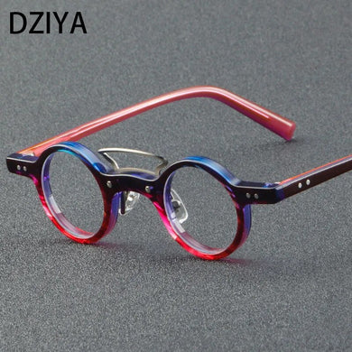 Vintage Luxury Brand Acetate Glasses Frame Handmade Myopia Optical Prescription Eyeglasses Frame Women Round Eyewear 60610