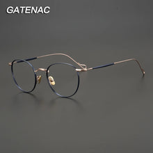 Load image into Gallery viewer, Vintage Luxury Brand Pure Titanium Eyeglasses Frame Women Men Round Myopia Prescription Optical Glasses Frame Male Retro Eyewear