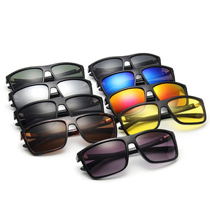 Vintage Men's Sunglasses Classic Square Frame Sun Glasses Driving Fishing Shades UV400 Cycling Eyewear Women Goggles