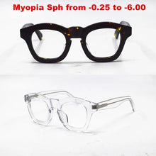 Load image into Gallery viewer, Vintage Myopia NEARSIGHTED Distance Tortoise Crystal Glasses Square Thick Acetate EYEGLASSES -1.0 -1.25 -150 -175 -200 -250 -600