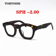 Load image into Gallery viewer, Vintage Myopia NEARSIGHTED Distance Tortoise Crystal Glasses Square Thick Acetate EYEGLASSES -1.0 -1.25 -150 -175 -200 -250 -600