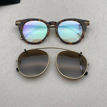 Load image into Gallery viewer, Vintage Polarized Titanium Clip on Sunglasses Retro Glasses Frame Acetate Frame Myopia Glasses Frame Sunglasses for Men