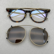 Load image into Gallery viewer, Vintage Polarized Titanium Clip on Sunglasses Retro Glasses Frame Acetate Frame Myopia Glasses Frame Sunglasses for Men