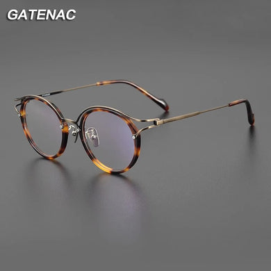 Vintage Pure Titanium Eyeglasses Frame Men Designer Myopia Prescription Optical Glasses Frame Women Retro Luxury Brand Eyewear