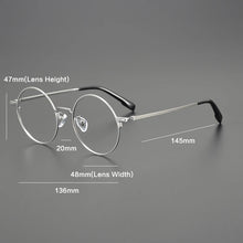 Load image into Gallery viewer, Vintage Pure Titanium Eyeglasses Frame Men Japan Round Prescription Myopia Glasses Frame Women Retro   Brand Eyewear
