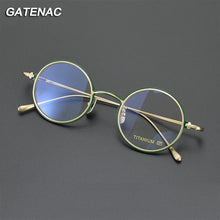 Load image into Gallery viewer, Vintage Pure Titanium Eyeglasses Frame Men Round   Brand Prescription Myopia Glasses Frame Women   Retro Eyewear
