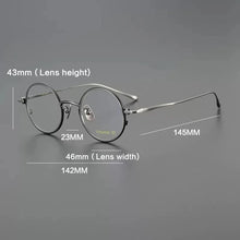 Load image into Gallery viewer, Vintage Pure Titanium Eyeglasses Frame Men Round   Brand Prescription Myopia Glasses Frame Women   Retro Eyewear