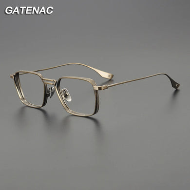 Vintage Pure Titanium Eyeglasses Frame Men Square Prescription Myopia Glasses Frame Women Retro   Brand Designer Eyewear