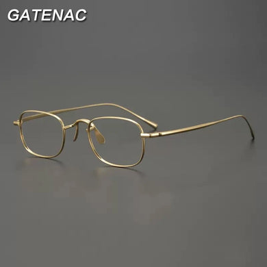 Vintage Pure Titanium Eyeglasses Frame Men Square Retro Prescription Myopia Optical Glasses Frame Women Luxury Small Eyewear
