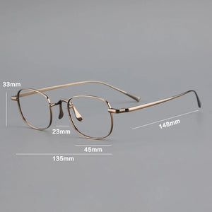 Vintage Pure Titanium Eyeglasses Frame Men Square Retro Prescription Myopia Optical Glasses Frame Women Luxury Small Eyewear