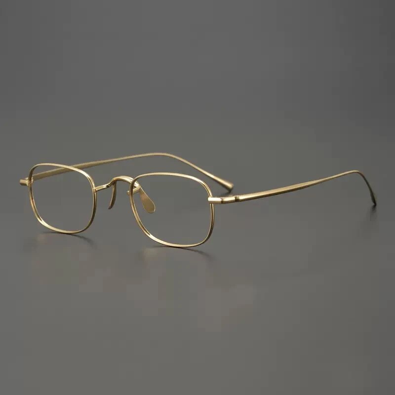 Vintage Pure Titanium Eyeglasses Frame Men Square Retro Prescription Myopia Optical Glasses Frame Women Luxury Small Eyewear