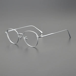 Vintage Pure Titanium Eyeglasses Frame Men Ultra Light Prescription Myopia Glasses Frame Women     Brand Eyewear