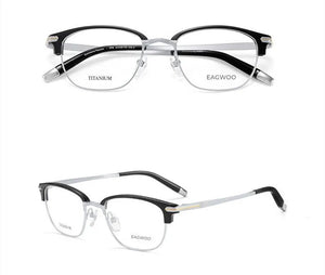Vintage Pure Titanium Eyeglasses Full Rim Optical Frame Prescription Eyebrow Designed High Grade Glasses