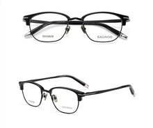 Load image into Gallery viewer, Vintage Pure Titanium Eyeglasses Full Rim Optical Frame Prescription Eyebrow Designed High Grade Glasses