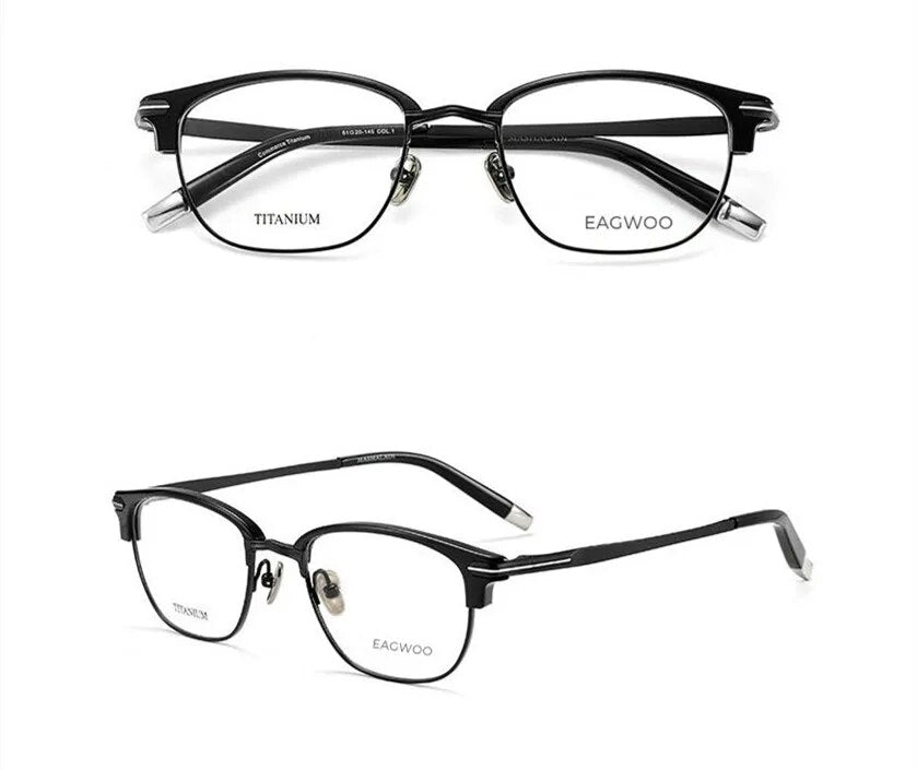 Vintage Pure Titanium Eyeglasses Full Rim Optical Frame Prescription Eyebrow Designed High Grade Glasses