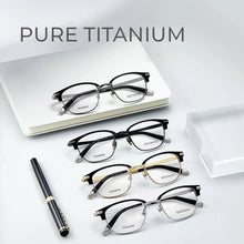 Load image into Gallery viewer, Vintage Pure Titanium Eyeglasses Full Rim Optical Frame Prescription Eyebrow Designed High Grade Glasses