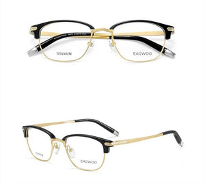 Vintage Pure Titanium Eyeglasses Full Rim Optical Frame Prescription Eyebrow Designed High Grade Glasses