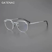 Load image into Gallery viewer, Vintage Pure Titanium Glasses Frame Men    Ultra Light Prescription Myopia Eyeglasses Frame Women Luxury Brand Eyewear