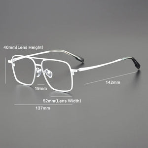 Vintage Pure Titanium Glasses Frame Men Pilot  Prescription Myopia Eyeglasses Frame Women   Brand Eyewear