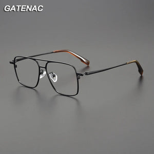 Vintage Pure Titanium Glasses Frame Men Pilot  Prescription Myopia Eyeglasses Frame Women   Brand Eyewear