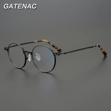 Vintage Pure Titanium Glasses Frame Men Round Luxury Optical Myopia Prescription Eyeglasses Frame Women Brand Designer Eyewear