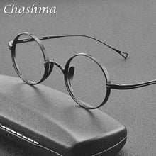 Load image into Gallery viewer, Vintage Pure Titanium Glasses Frame Men Round Optical Myopia Prescription Eyeglasses Frame Women Luxury Brand Small Eyewear