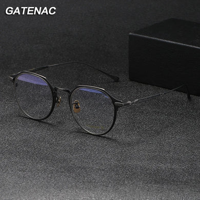 Vintage Pure Titanium Glasses Frame Men Ultra Light Prescription Myopia Eyeglasses Frame Women Retro   Brand Spectacles