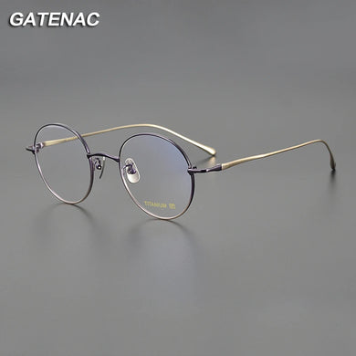 Vintage Pure Titanium Round Eyeglasses Frame Men   Prescription Myopia Glasses Frame Women Retro   Brand Eyewear