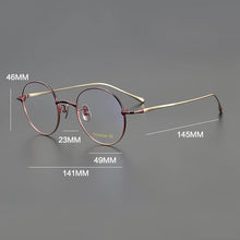 Load image into Gallery viewer, Vintage Pure Titanium Round Eyeglasses Frame Men   Prescription Myopia Glasses Frame Women Retro   Brand Eyewear