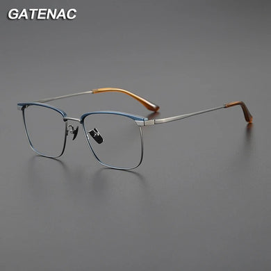 Vintage Pure Titanium Square Glasses Frame Men Myopia Prescription Eyeglasses Frame Male Retro Ultra Light Luxury Brand Eyewear