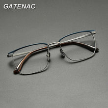 Load image into Gallery viewer, Vintage Pure Titanium Square Glasses Frame Men Myopia Prescription Eyeglasses Frame Male Retro Ultra Light Luxury Brand Eyewear