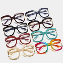 Load image into Gallery viewer, Vintage Rainbow Oversized Glasses Women Half Frame Eyeglasses Retro Optical Glasses Frame Transparent Lens Reading Spectacles