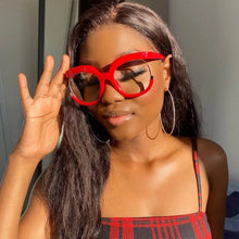 Load image into Gallery viewer, Vintage Rainbow Oversized Glasses Women Half Frame Eyeglasses Retro Optical Glasses Frame Transparent Lens Reading Spectacles