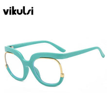 Load image into Gallery viewer, Vintage Rainbow Oversized Glasses Women Half Frame Eyeglasses Retro Optical Glasses Frame Transparent Lens Reading Spectacles