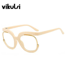 Load image into Gallery viewer, Vintage Rainbow Oversized Glasses Women Half Frame Eyeglasses Retro Optical Glasses Frame Transparent Lens Reading Spectacles