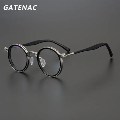 Vintage Round Acetate Glasses Frame Men Retro Myopia Optical Prescription Eyeglasses Frame Women Korea Luxury Brand Eyewear
