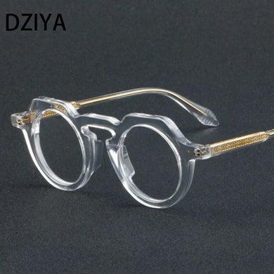 Vintage Round Cat Eye Acetate Glasses Frame Men Myopia Optical Prescription Eyeglasses Frame Women Brand Eyewear 60824