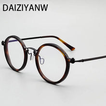Load image into Gallery viewer, Vintage Round Optical Acetate Glasses Frames Pure Titanium Men Women  High-Grade Alloy Eyeglasses